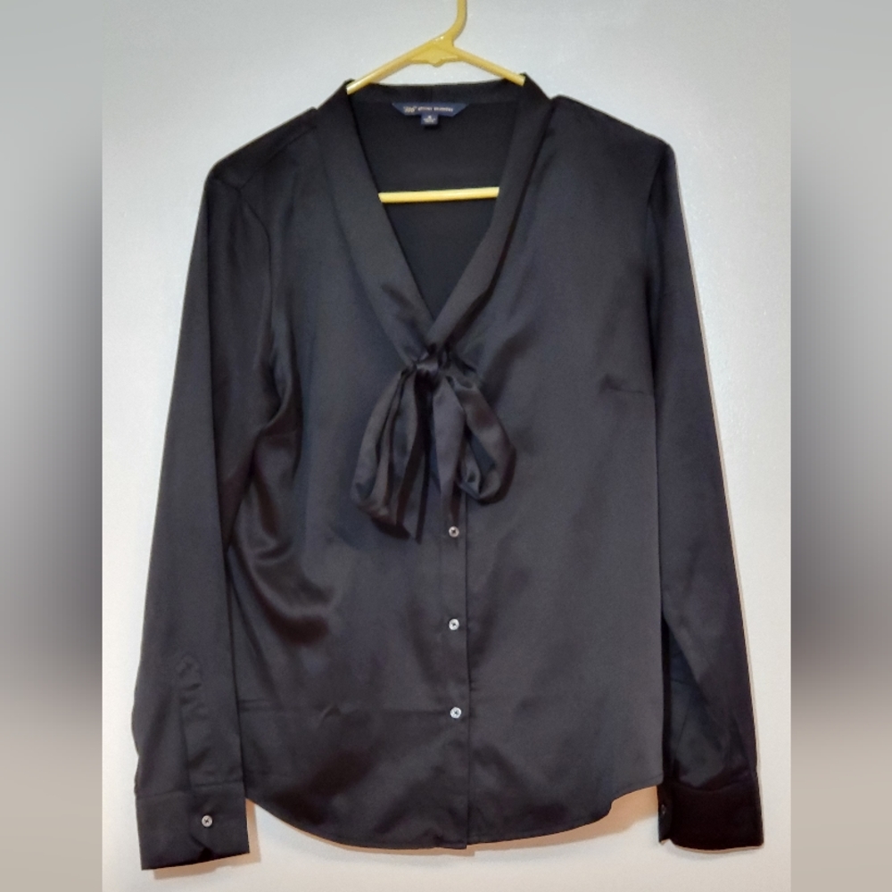 Black 100% Slik Blouse